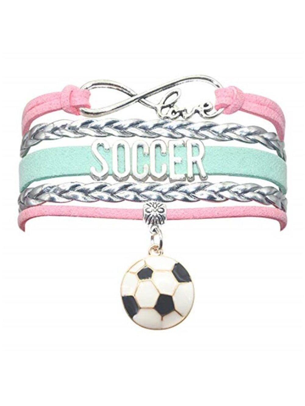 HCChanshi Soccer Bracelet - Infinity Love Charm Bracelet For Women, Men, Adult
